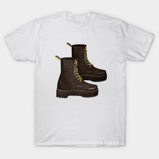 Dr Martens illustration boots autumn fall footwear T-Shirt